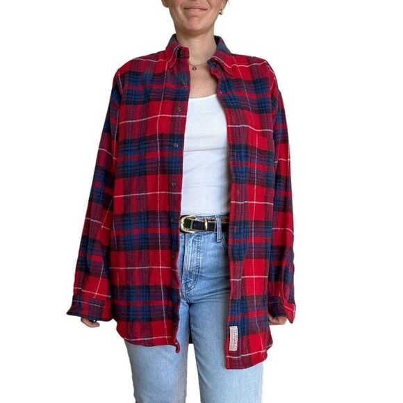 Abercrombie & Fitch Other - Vintage 90s Abercrombie Red Plaid Big Shirt Men Size Small Cotton Button Down